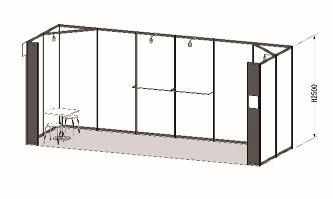 D-2. Standard package booth 【with equipment for exhibitions/business meetings】  12m&sup2;